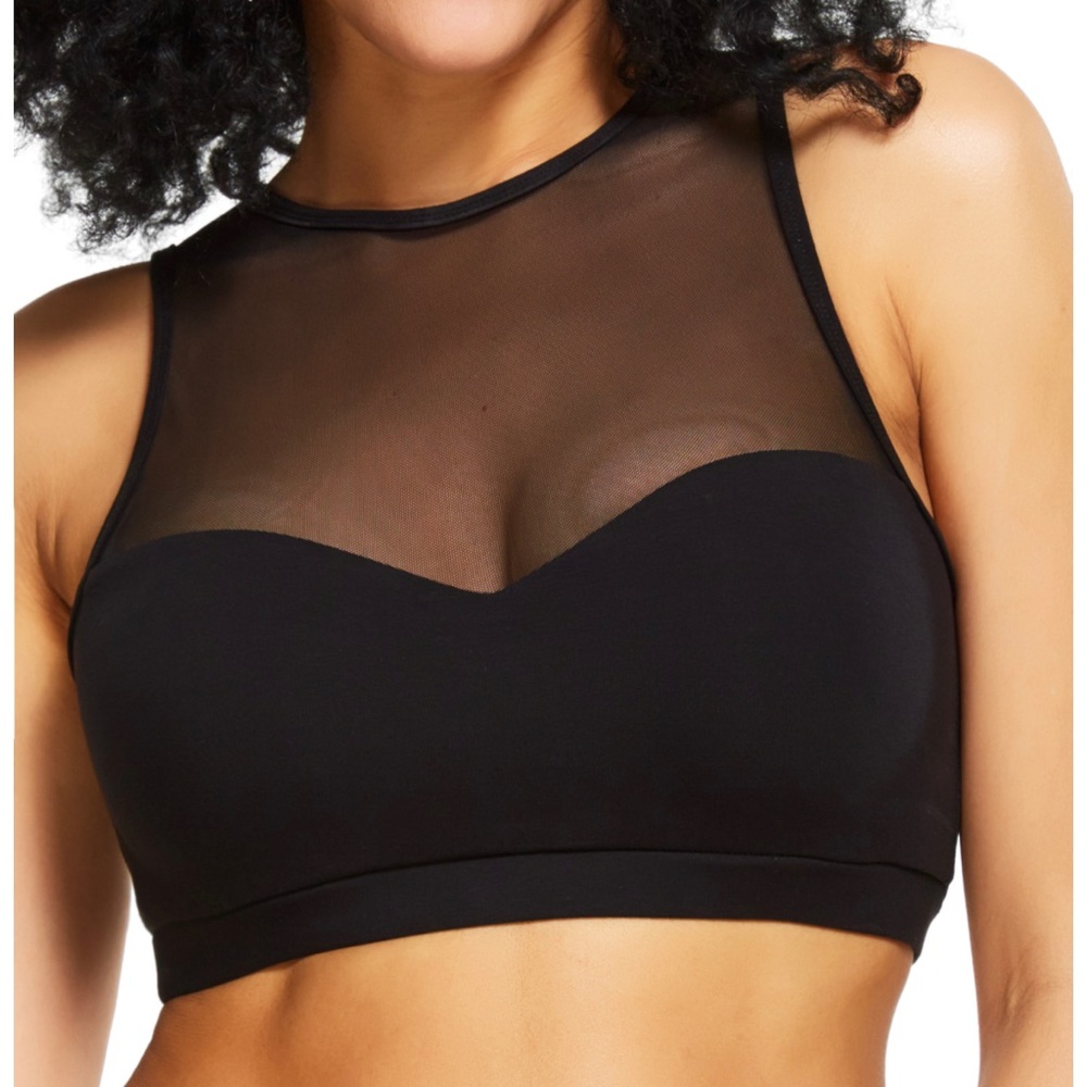 Zen Wear “ROME” BLACK SPORTS BRA WITH MESH INSERTS